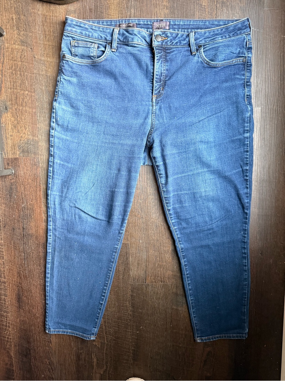 NYDJ Dark Blue Ankle Straight-Leg Jeans